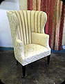 Fluted wing chair